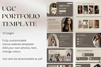 create ugc portfolio website media kits canva landing page ugc creator website