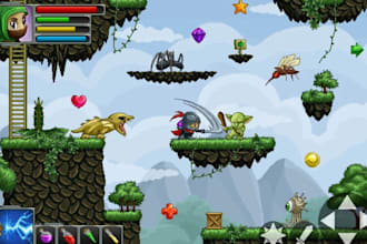 2d game art character design concept art, game ui unity 2d game, pixel game art