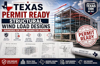 provide a texas permit ready for structural wind load designs