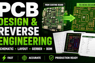 redesign pcb,create schematic, layout,gerber, bom and reverse engnr circuit boar