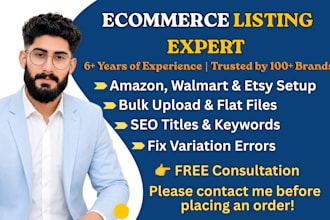 be your ecommerce listing expert for amazon walmart and etsy
