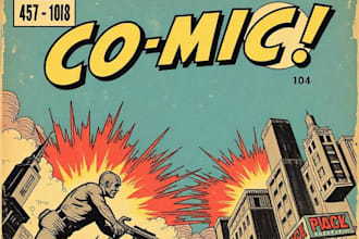 create vintage retro comic book illustration style