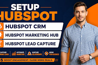 set up hubspot CRM, hubspot marketing hub, and hubspot lead capture