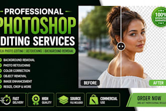 do fast bulk photo editing, retouching, and background removal in photoshop