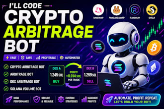code crypto arbitrage bot, arbitrage bot, dex arbitrage bot, solana volume bot