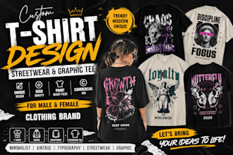 do custom t shirt design, streetwear and graphic tee design