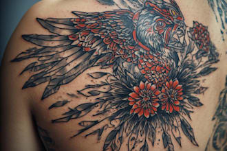 create a custom tattoo design for chest tattoo, back tattoo