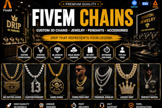 design custom fivem 3d chains fivem jewelry fivem pendants drip accessories