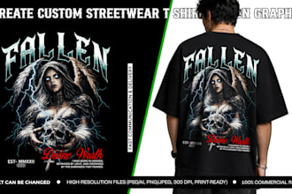 create custom streetwear t shirt design graphic
