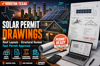 provide houston solar permit drawings and permit ready structural plans