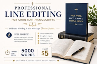 proofread christian manuscript with line editing