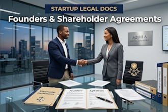 draft a shareholder agreement, founders agreement or cofounder contract