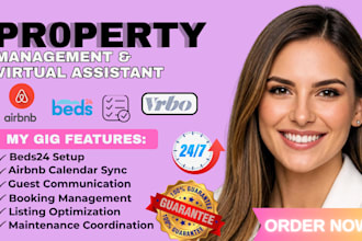 be your property management virtual assistant, setup bed24, sync bnb calendar