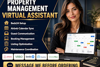 be your property management virtual assistant, setup bed24, sync bnb calendar