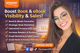 do ebook promotion and amazon KDP ads setup,  book and ebook marketing