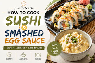 teach you to cook sushi and smashed egg sauce