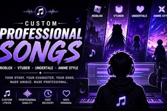 create a professional roblox, vtuber, undertale or anime style song