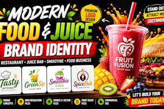 design modern restaurant, food, juice bar and smoothie brand identity