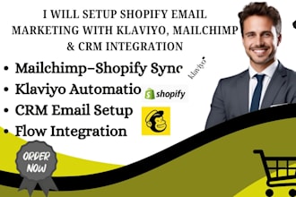 shopify email marketing  klaviyo, mailchimp CRM integration