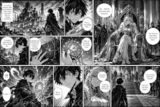 draw anime manga style light novel cover illustration art for your story