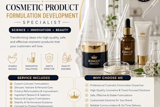 cosmetic product formulation development specialist