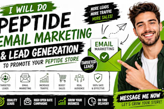 do peptide email marketing, lead generation to promote your peptide store