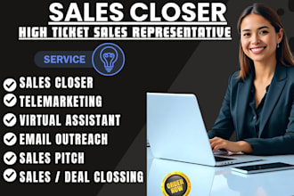 salesperson b2b sales high ticket sales sales representative virtual assistant