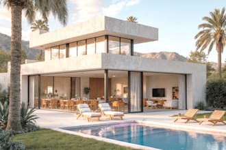 do 3d landscape backyard garden pool deck patio terrace driveway 3d walkthrough