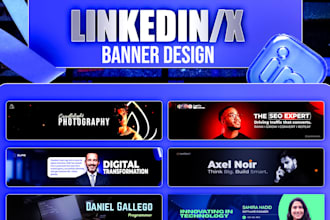 design professional linkedin banner and twitter header