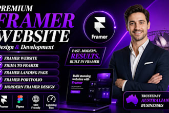 create mordern framer website design framer landing page as framer developer
