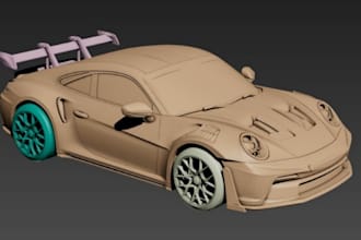 design 3d stl car model, car body part, car scaling, engine part, car body kit