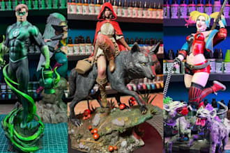 3d print and paint anime figure action figure diorama stl in resin fdm printing