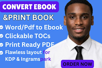 do ebook conversion, book formatting and layout design