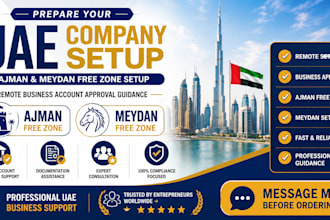setup your uae business account remotely in ajman or meydan free zone