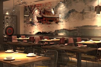 3d restaurant interior, bar redesign, cafe, kiosk, lounge rendering, bakery shop
