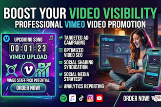 do professional vimeo video promotion to 2k real and organic audience