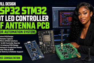 design esp32 stm32 iot led controller rf antenna pcb for automation system