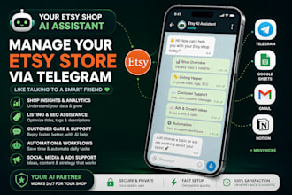 create an ai etsy store manager in telegram