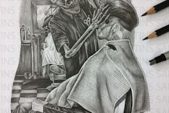 hand draw any pencil sketch and pencil art portrait