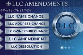 do llc name change, llc ownership transfer, llc address change, dissolve llc