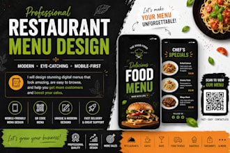 create a modern qr code menu for restaurants and cafes