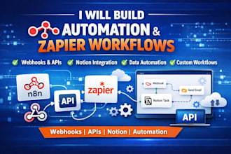 build n8n automation zapier workflows webhook API notion integration expert