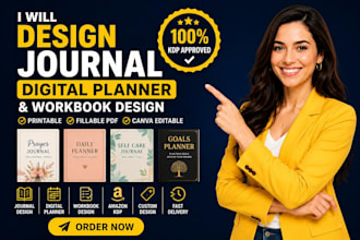 design journal, digital planner, planner design, workbook design fillable PDF