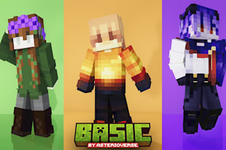 create a high quality 3d render of your minecraft skin in 24h
