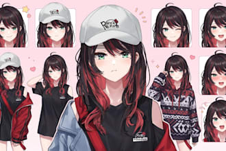draw and rig 2d vtuber model live2d model live2d rigging vtuber commission