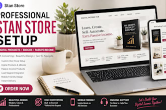 setup a professional stan store for digital products and ebooks