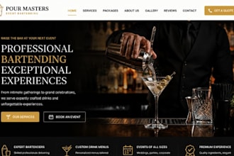 design wix event bartending website catering nightlife event mixologist website