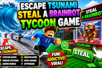 do escape tsunami for brainrot, steal a brainrot, roblux game, tycoon game