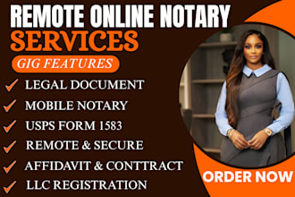 do remote online notary for legal and business documents in USA