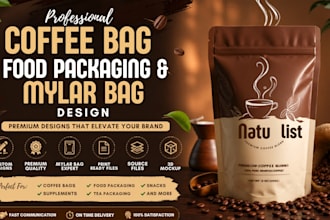 design coffee bag, food packaging label design mylar bag design packaging design
